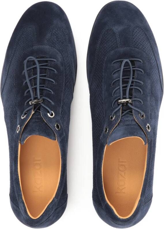 Kazar Navy blauwe luchtige suède halfschoenen Blue Heren