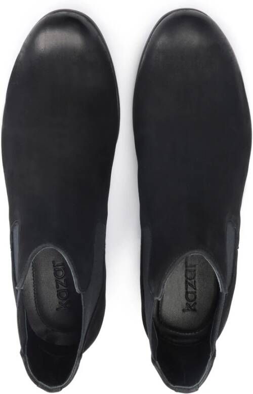 Kazar Nubuck Chelsea Laarzen Platte Zool Black Heren