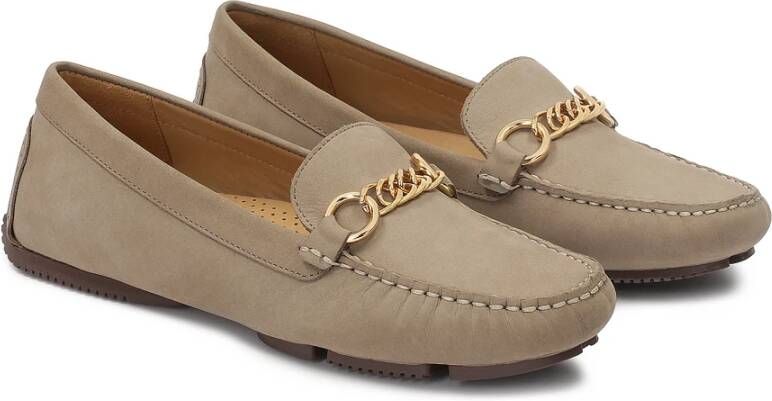 Kazar Nubuck mocassins met flexibele zool Beige Dames