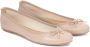 Kazar Nude leren ballerina's met strik en metalen label Beige Dames - Thumbnail 14