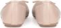 Kazar Nude leren ballerina's met strik en metalen label Beige Dames - Thumbnail 17