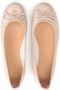 Kazar Nude leren ballerina's met strik en metalen label Beige Dames - Thumbnail 18