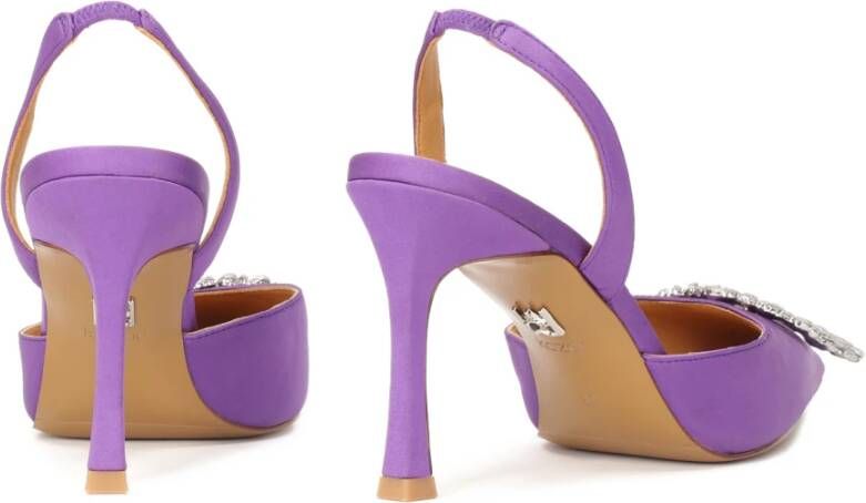 Kazar Paarse stoffen slingback pumps Purple Dames