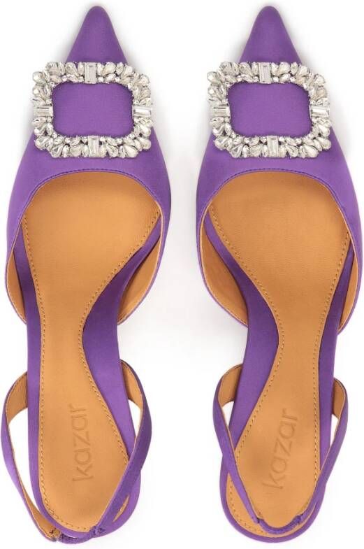 Kazar Paarse stoffen slingback pumps Purple Dames