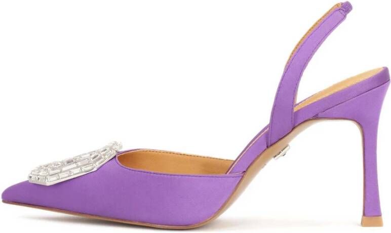 Kazar Paarse stoffen slingback pumps Purple Dames