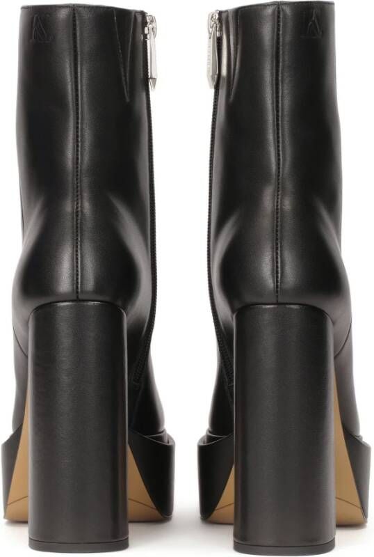 Kazar Platform Post Heel Leren Zwarte Laarzen Black Dames