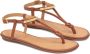 Kazar Platte bruin lederen flip-flops stijl sandalen Brown Dames - Thumbnail 2