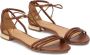 Kazar Platte bruine sandalen vastgebonden met een teenring Brown Dames - Thumbnail 2