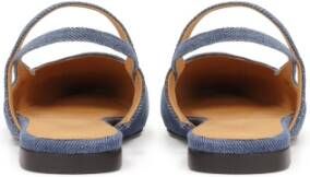 Kazar Platte denim pumps met verlengde neus Blue Dames