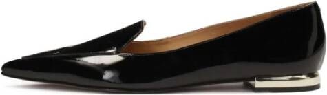 Kazar Platte gelakte pumps met gouden hak Black Dames