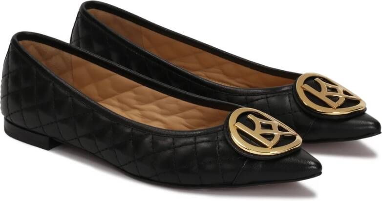 Kazar Platte gewatteerde monogram pumps Black Dames