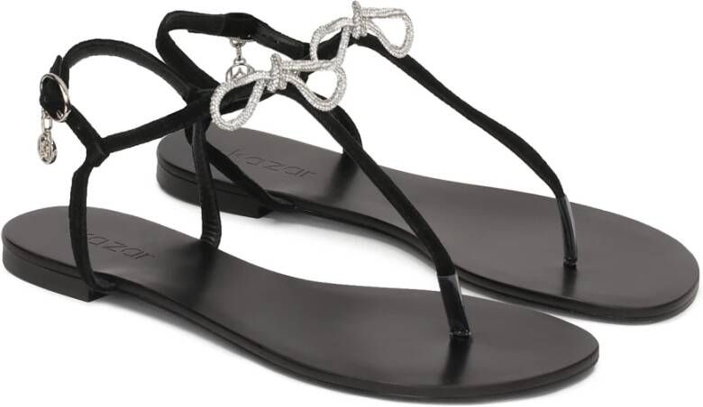 Kazar Platte suède sandalen Black Dames