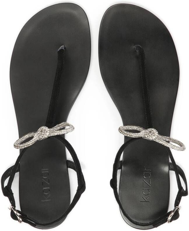 Kazar Platte suède sandalen Black Dames