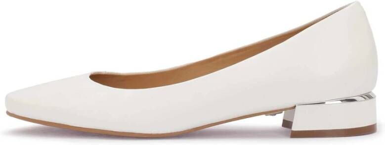 Kazar Platte witte leren pumps White Dames