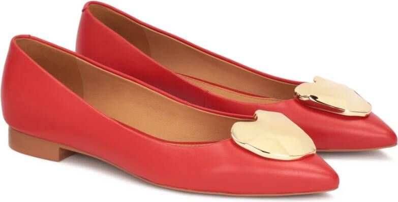 Kazar Rode elegante pumps met gouden versiering Red Dames