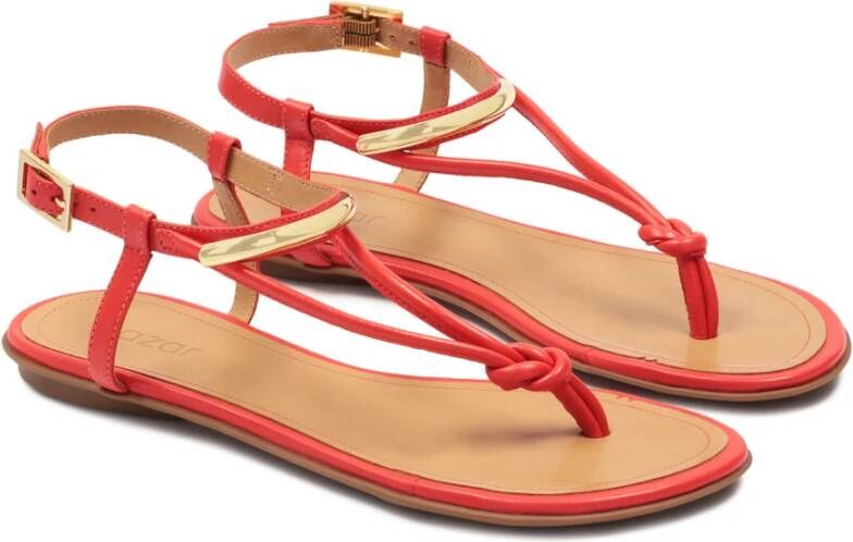 Kazar Rode flip-flop-stijl sandalen met een medailleversiering Red Dames