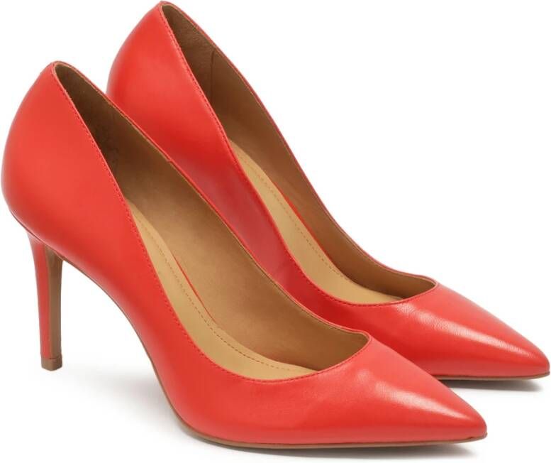 Kazar Rode graanlederen stiletto's Red Dames