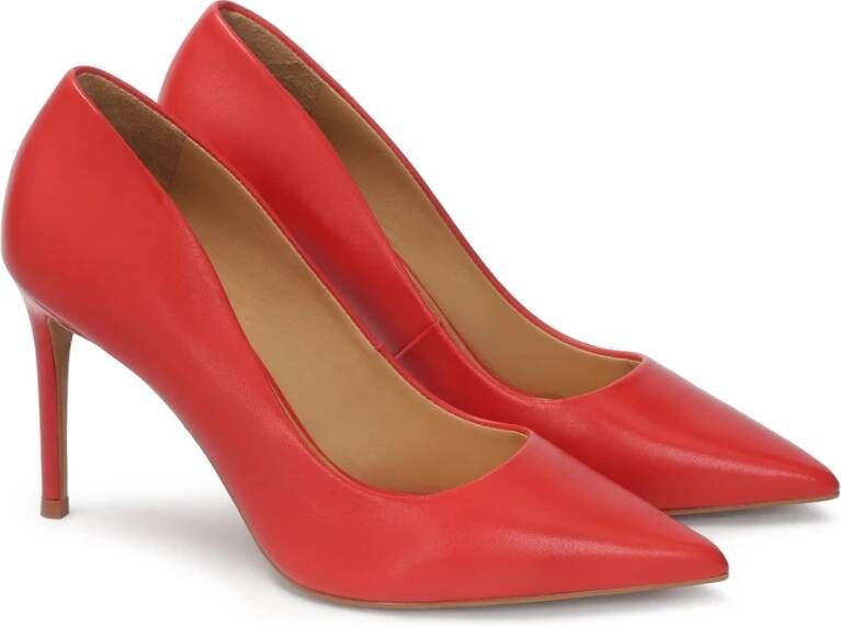 Kazar Rode leren stiletto's met verlengde neus Red Dames