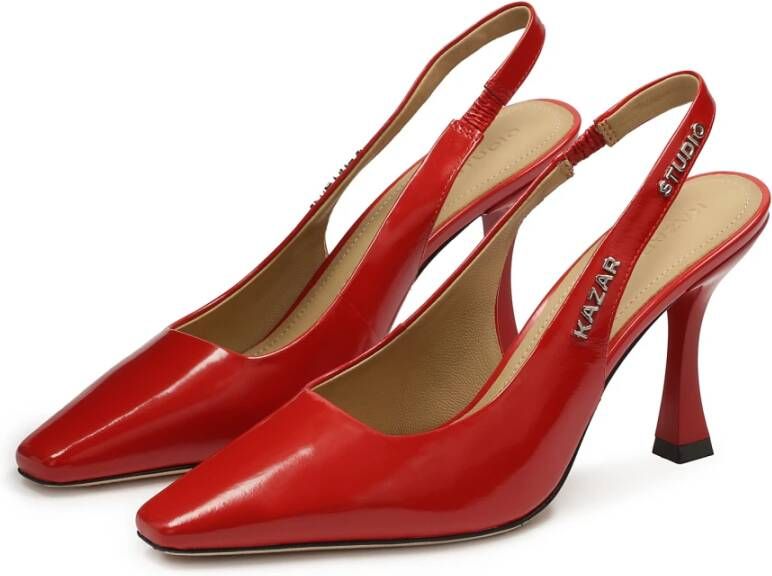 Kazar Rode slingback pumps met een bekerhak Red Dames