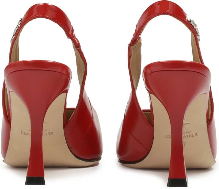 Kazar Rode slingback pumps met een bekerhak Red Dames