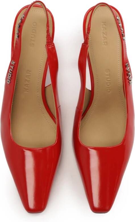 Kazar Rode slingback pumps met een bekerhak Red Dames