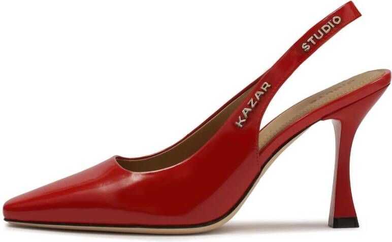 Kazar Rode slingback pumps met een bekerhak Red Dames