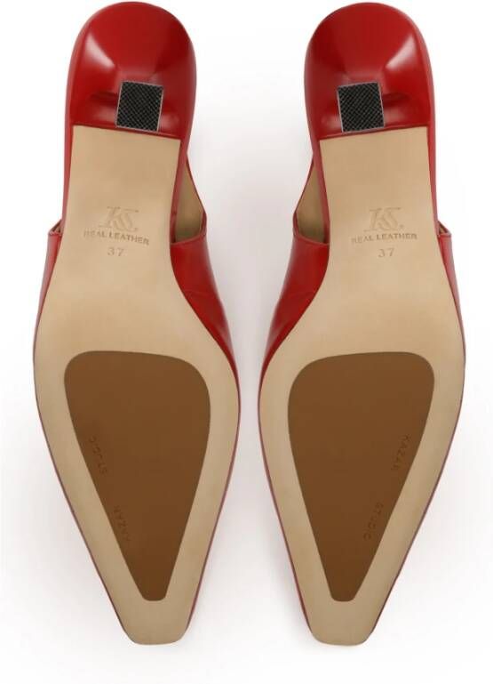 Kazar Rode slingback pumps met een bekerhak Red Dames