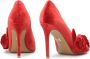 Kazar Rode stoffen pumps met 3D-bloemen Red Dames - Thumbnail 3