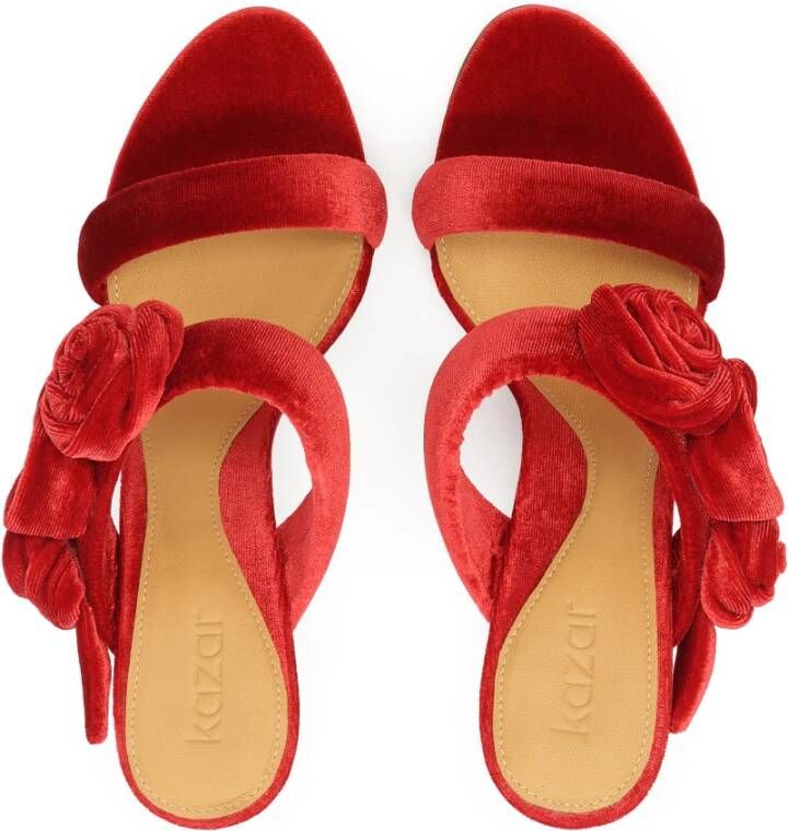 Kazar Rode teenslippers met driedimensionale decoratie Red Dames