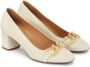 Kazar Roomwit gelakte pumps met metalen versiering Beige Dames - Thumbnail 2