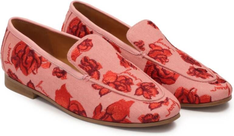 Kazar Roze halfschoenen met rood bloemmotief Multicolor Dames