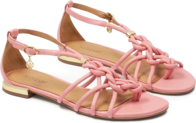 Kazar Roze sandalen met platte gouden hak Pink Dames