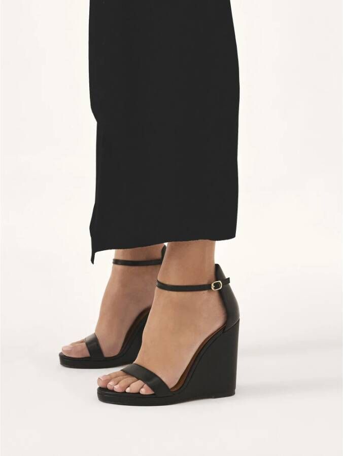 Kazar Sandalen met bedekte hak op platforms Black Dames