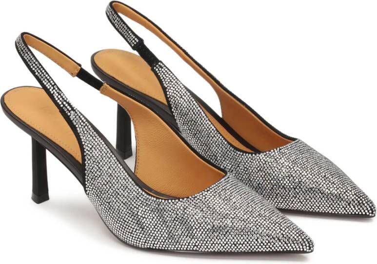 Kazar Slingback pumps versierd met zilveren kristallen Gray Dames