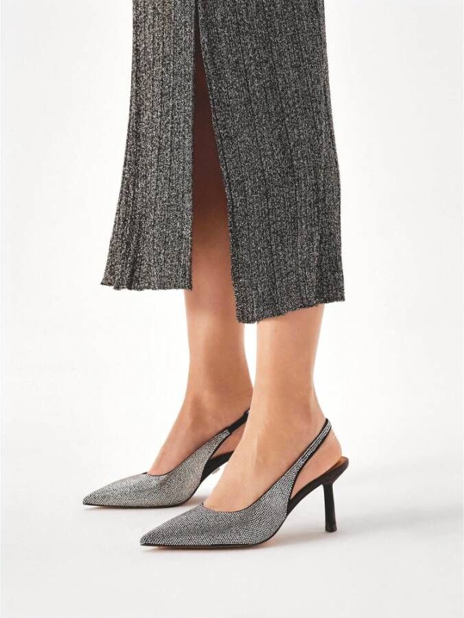 Kazar Slingback pumps versierd met zilveren kristallen Gray Dames