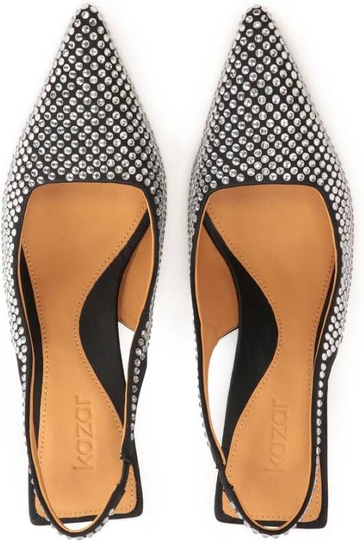 Kazar Slingback pumps versierd met zilveren kristallen Gray Dames