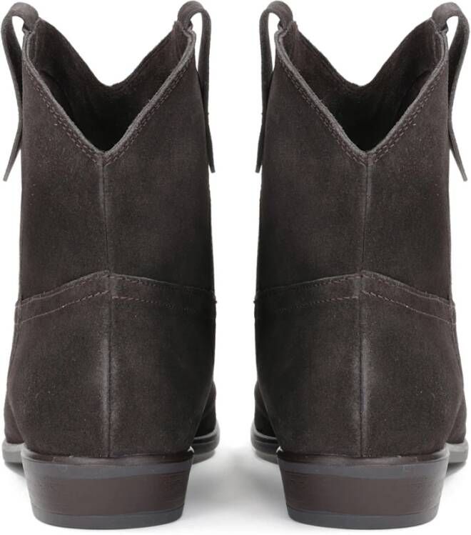 Kazar Slip on suède cowboy laarzen op een platte hak Brown Dames