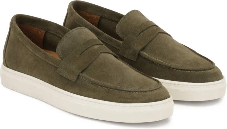 Kazar Slip-on suède sneakers in khakikleur Green Heren