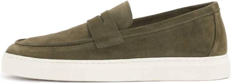 Kazar Slip-on suède sneakers in khakikleur Green Heren