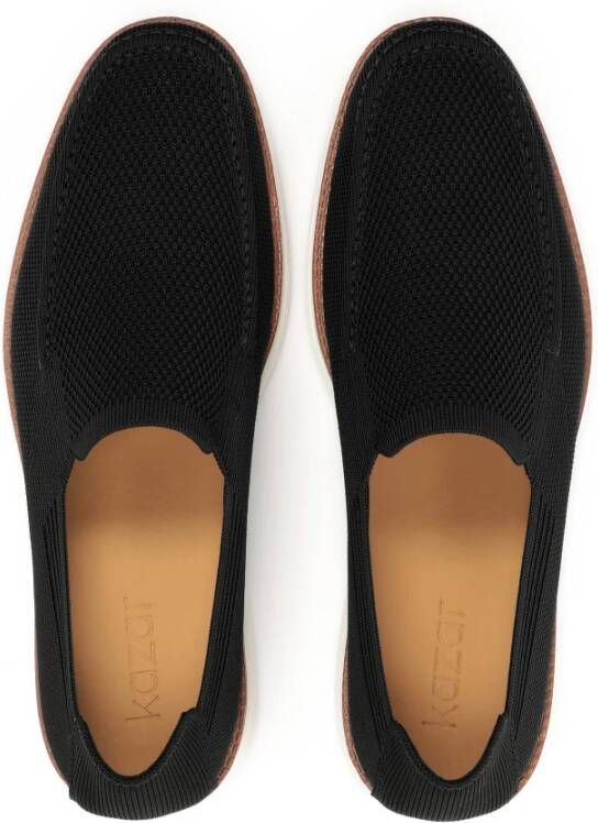 Kazar Slip-on zwarte stretchstof halfschoenen Black Heren