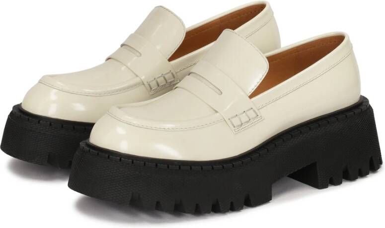 Kazar Stijlvolle Mocassin Stijl Leren Schoenen White Dames