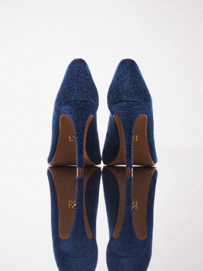 Kazar Stiletto pumps in denim imitatiestof Blue Dames