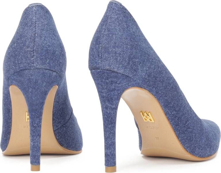 Kazar Stiletto pumps in denim imitatiestof Blue Dames