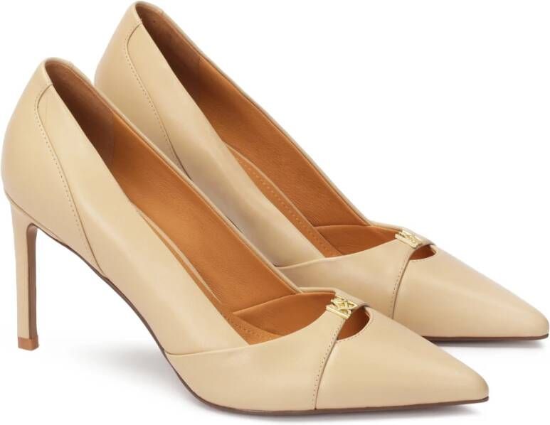 Kazar Stiletto pumps met uitgesneden bovenkant aan de voorkant Beige Dames