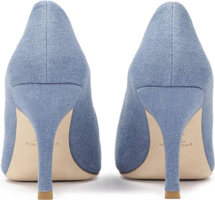 Kazar Studio Denim stiletto's met een comfortabele hak Blue Dames