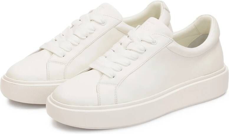 Kazar Studio Heren leren sneakers op een gelabelde zool White Heren