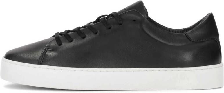 Kazar Studio Minimalistische zwarte gladleren sneakers Black Heren