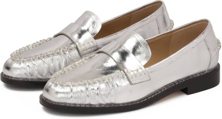 Kazar Studio Zilveren loafers stijl halfschoenen Gray Dames