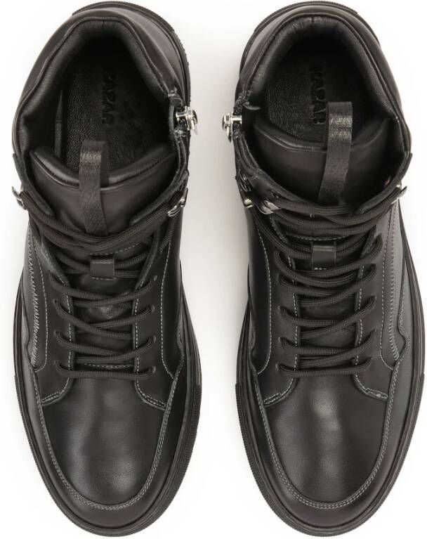 Kazar Studio Zwarte hoge leren sneakers met veters Black Heren