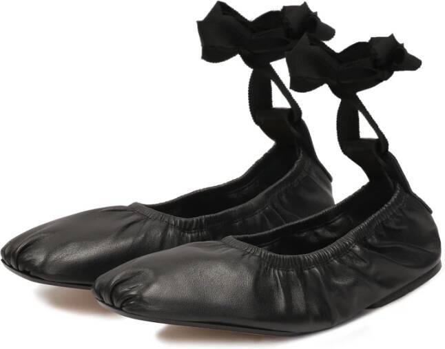 Kazar Studio Zwarte leren ballerina's Black Dames